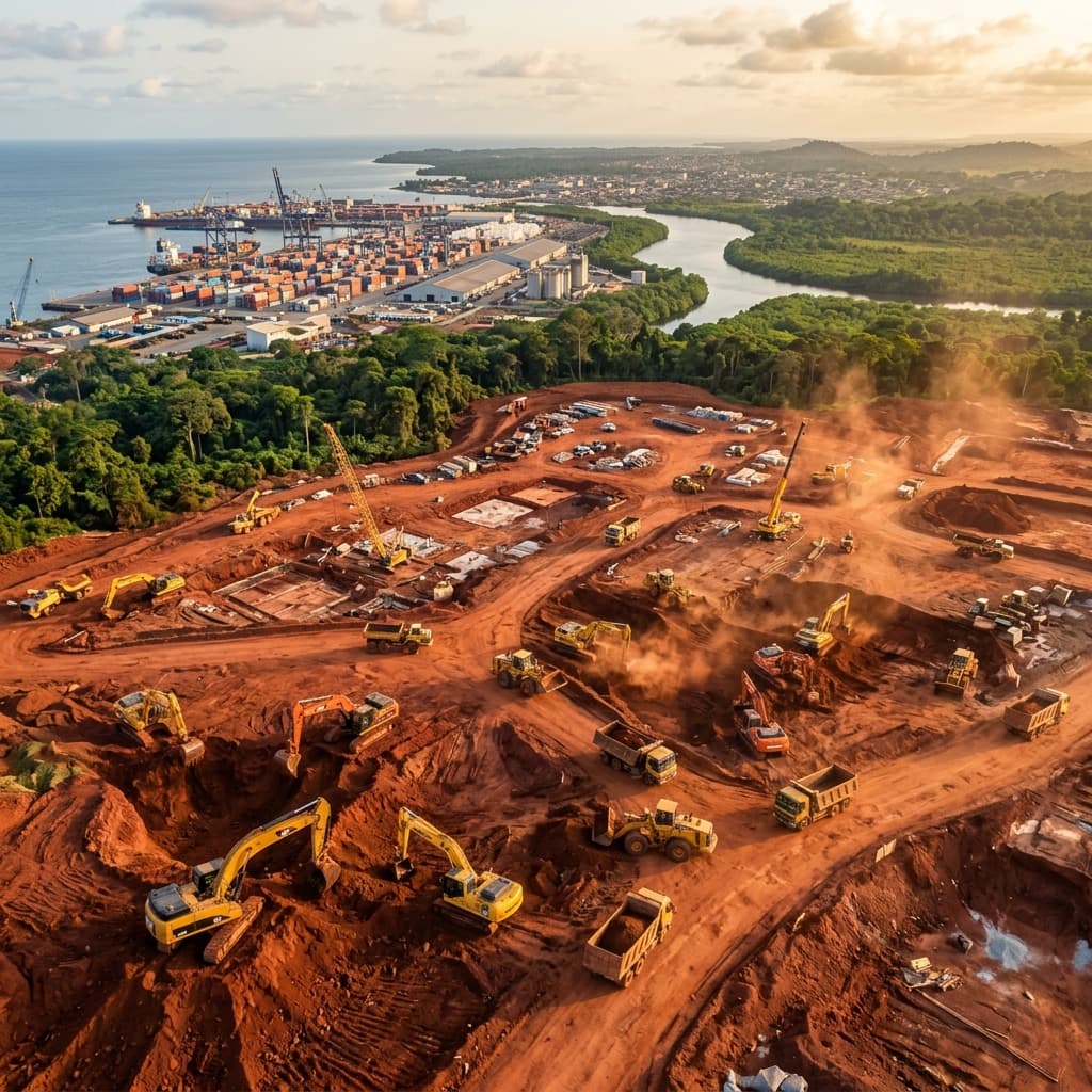 Vue aérienne chantier camerounais